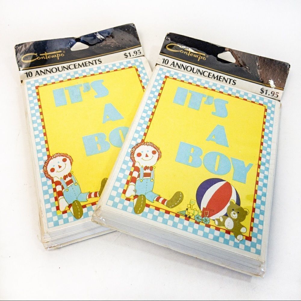 NOS Vintage “It’s a Boy!” Birth Announcements